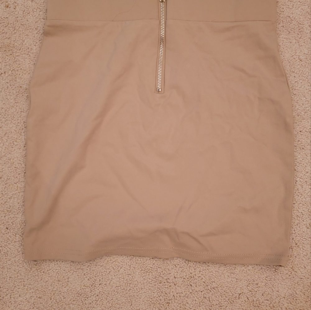 Brand new revamped tan mini skirt